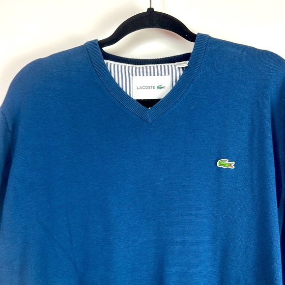 Lacoste V. Neck  design sweater for men size XXL - Picture 2 of 7